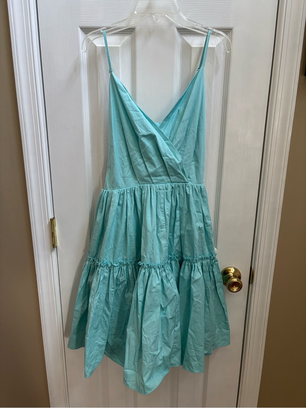 Lili Sidonio Tiered Toe Back V-Neck Spaghetti Strap Babydoll Dress, Size L, EUC